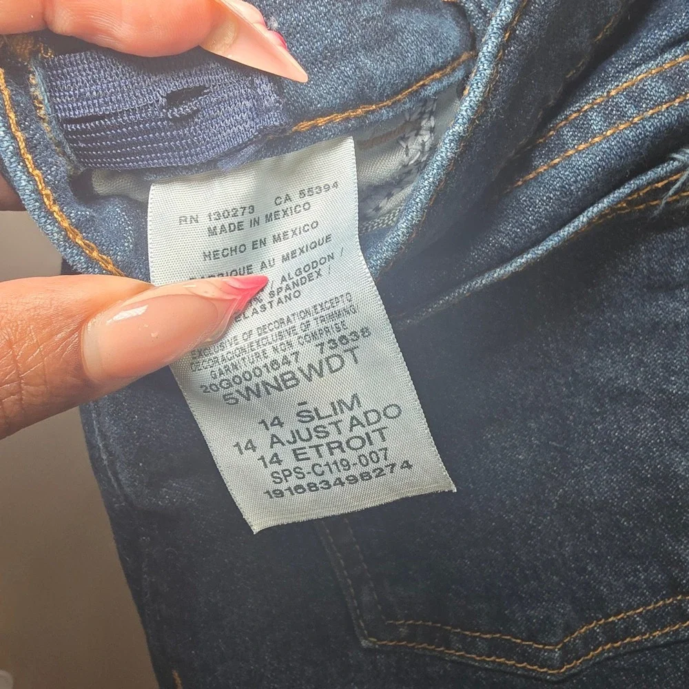 Wrangler‎ Kids Boys Straight Fit Jeans Dark Wash Slim Size 14